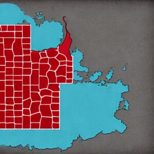 This image of gerrymandering was generated by Open AI